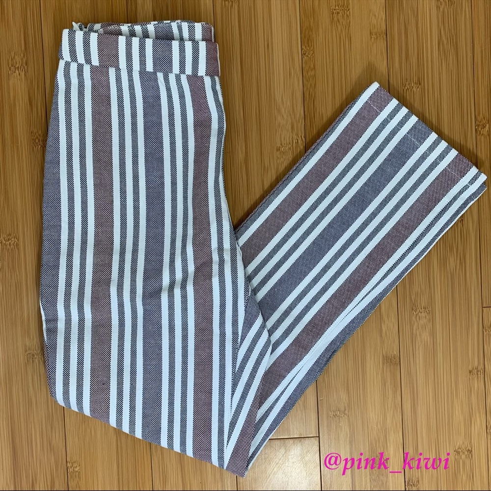 🆑 Free People Stripe Mod Linen Blend Trouser